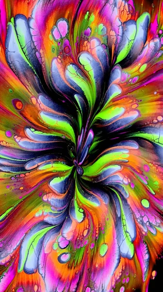 Frumoasă Colorată Mixtă Pictură Fluidă Abstractă Culori Vibrante Acrilice Vopsea — Fotografie, imagine de stoc
