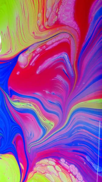 Beautiful Colorful Mixed Abstract Fluid Painting Acrylic Vibrant Colors Paint — Stock Photo, Image