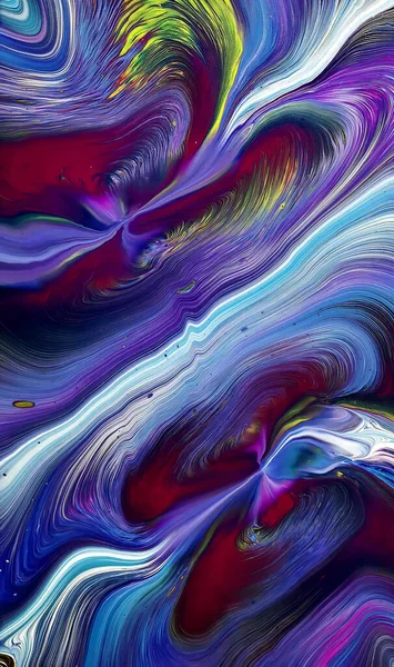 Beautiful Colorful Mixed Abstract Fluid Painting Acrylic Vibrant Colors Paint — Stock Photo, Image