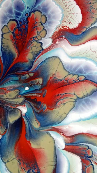 Beautiful Colorful Mixed Abstract Fluid Painting Acrylic Vibrant Colors Paint — Stock Photo, Image