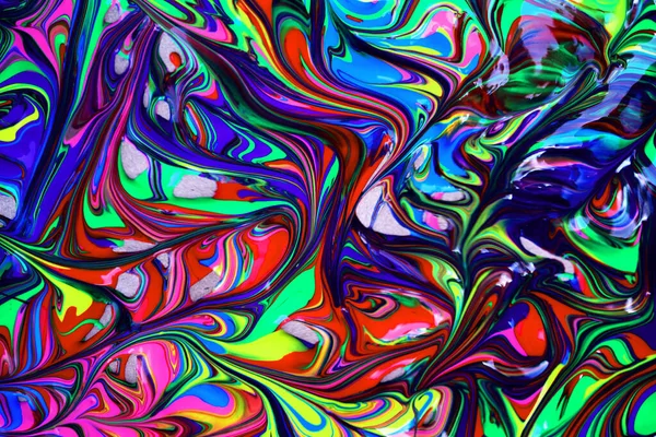 Mooi Kleurrijk Gemengd Abstract Vloeibaar Schilderen Acryl Levendige Kleuren Verf — Stockfoto