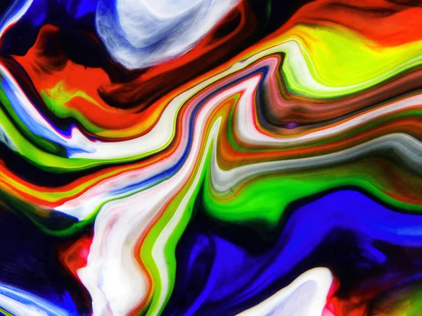 Beautiful Colorful Mixed Abstract Fluid Painting Acrylic Vibrant Colors Paint — Stock Photo, Image