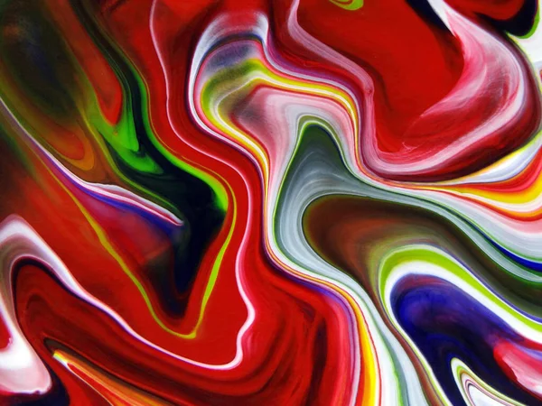 Vacker Färgglad Blandad Abstrakt Vätskemålning Akryl Vibrerande Färger Färg Trendig — Stockfoto