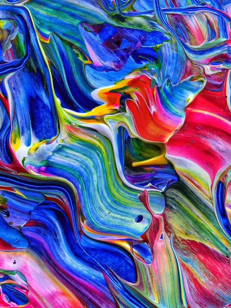 Vacker Färgglad Blandad Abstrakt Vätskemålning Akryl Vibrerande Färger Färg Trendig — Stockfoto