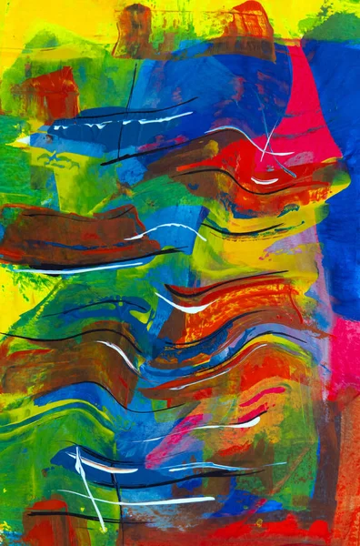 Mooi Kleurrijk Gemengd Abstract Vloeibaar Schilderen Acryl Levendige Kleuren Verf — Stockfoto