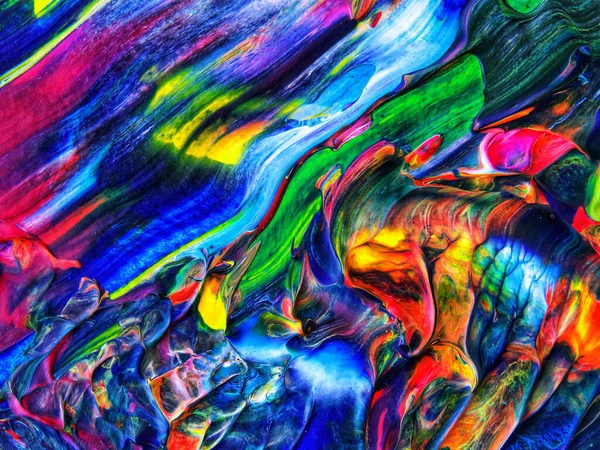 Beautiful Colorful Mixed Abstract Fluid Painting Acrylic Vibrant Colors Paint — Stock Photo, Image