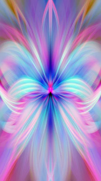 Görkemli Renkli Floral Fraktal Neon Işıkları Kusursuz Desenli Güzel Sanat — Stok fotoğraf