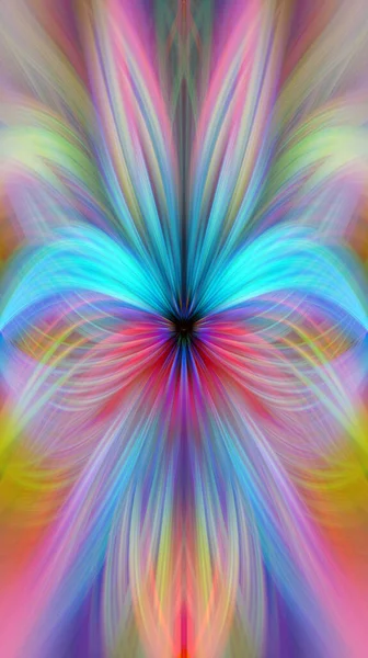 Majestátní Barevná Květinová Fraktální Neonová Světla Bezešvé Vzor Jemné Umění — Stock fotografie