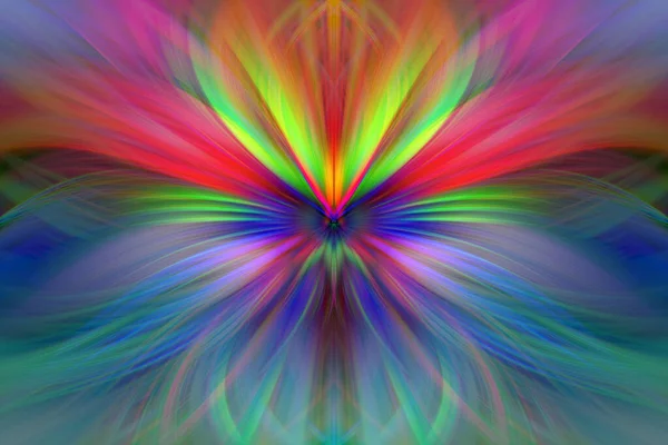 Görkemli Renkli Floral Fraktal Neon Işıkları Kusursuz Desenli Güzel Sanat — Stok fotoğraf