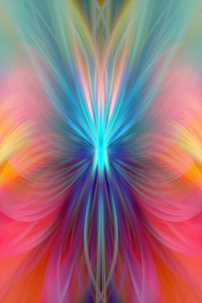 Majestic Colorful Floral Fractal Neon Lights Seamless Pattern Fine Art — Stock Photo, Image