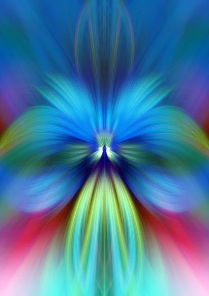 Majestic Colorful Floral Fractal Neon Lights Seamless Pattern Fine Art — Stock Photo, Image