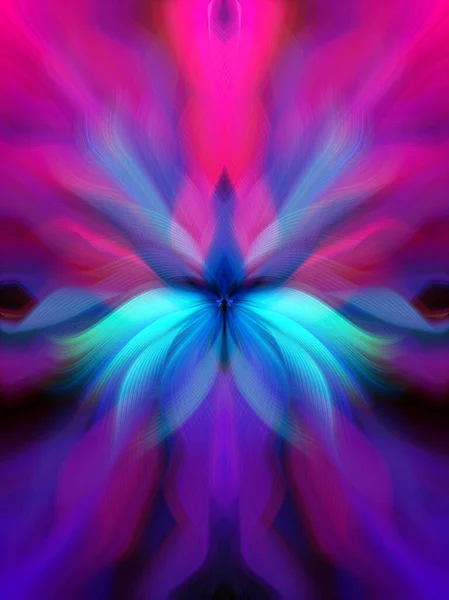 Rejtélyes Színes Virágfraktál Neon Fények Zökkenőmentes Minta Finom Művészet Gradiens — Stock Fotó
