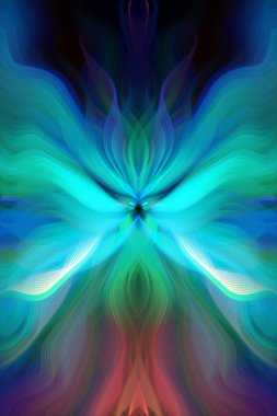 Gizemli Renkli Floral fraktal neon ışıkları. Kusursuz desenli güzel sanat gradyan renkli kıvrım renk dokusunu etkiler. Marble Twisted ink Light Fibers Efekti Psikedelik Soyut Duvar Kağıdı. Web sitesi afişi, poster, kart arkaplanı için kullan