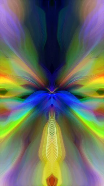 Tajemnicze Kolorowe Kwiatowe Neony Fraktalne Płynny Wzór Fine Art Gradient — Zdjęcie stockowe