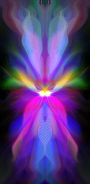 Таинственные Красочные Цветочные Фрактальные Неоновые Огни Бесшовный Узор Изобразительного Искусства — стоковое фото