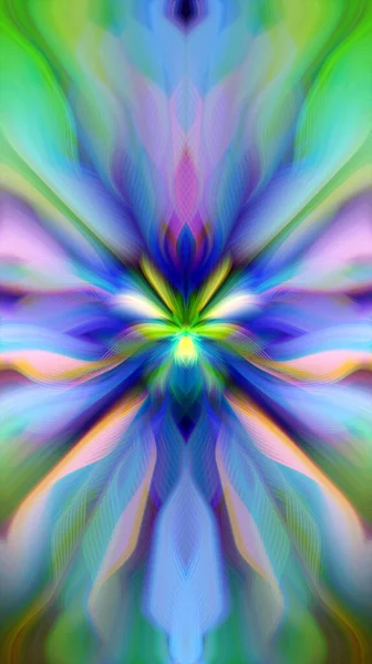 Mysterieuze Kleurrijke Bloemen Fractal Neon Lichten Naadloos Patroon Fijne Kunst — Stockfoto