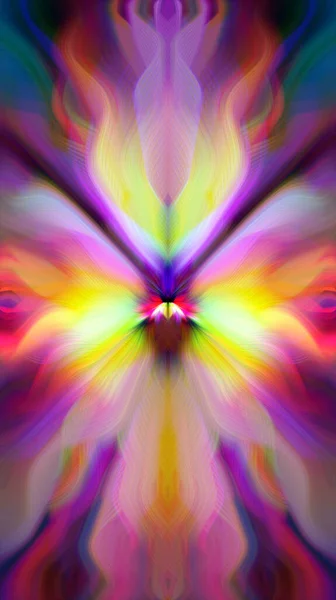 Mysterieuze Kleurrijke Bloemen Fractal Neon Lichten Naadloos Patroon Fijne Kunst — Stockfoto