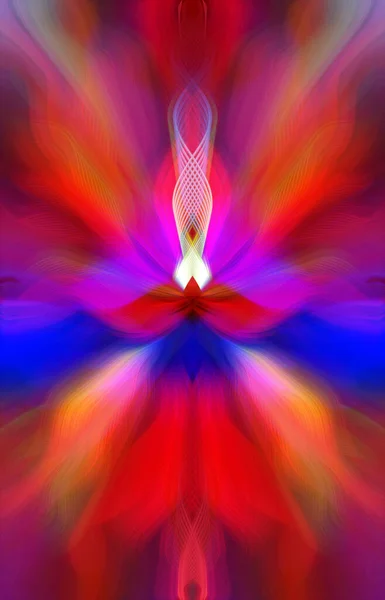 Gizemli Renkli Floral Fraktal Neon Işıkları Kusursuz Desenli Güzel Sanat — Stok fotoğraf