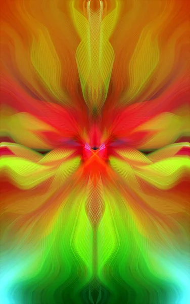 Mysterious Colorful Floral Fractal Neon Lights Patrón Inconsútil Gradiente Arte — Foto de Stock