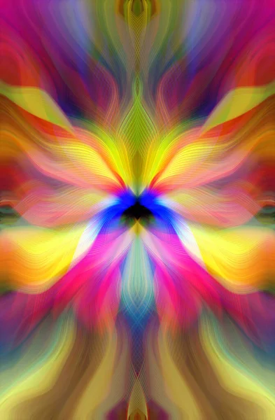 Luzes Néon Fractais Florais Coloridas Misteriosas Padrão Sem Costura Gradiente — Fotografia de Stock