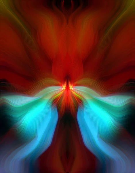 Záhadná Barevná Květinová Fraktální Neonová Světla Bezešvé Vzor Jemné Umění — Stock fotografie