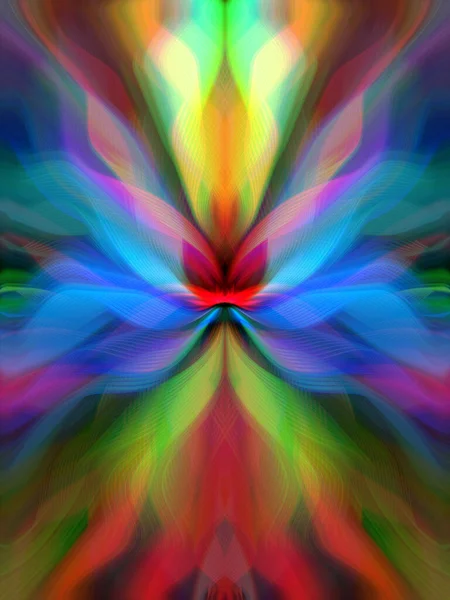 Mysterious Colorful Floral Fractal Neon Lights Patrón Inconsútil Gradiente Arte — Foto de Stock