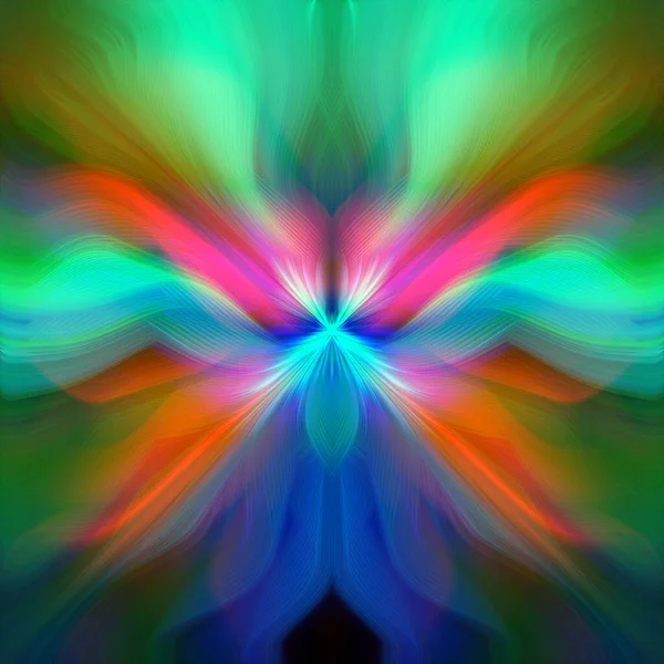 Mysterious Colorful Floral Fractal Neon Lights Patrón Inconsútil Gradiente Arte —  Fotos de Stock