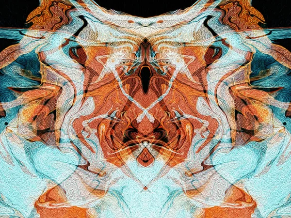 ホームデコレーションのためのフラクタルアートデジタル絵画 ファンタジー効果ブラーライトオーバーレイ アクリル鮮やかな色の集中的なカラフルなミックス 現代美術 トレンディオイルペイント壁紙の背景 — ストック写真