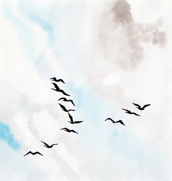 Birds in the sky — Stock Photo, Image