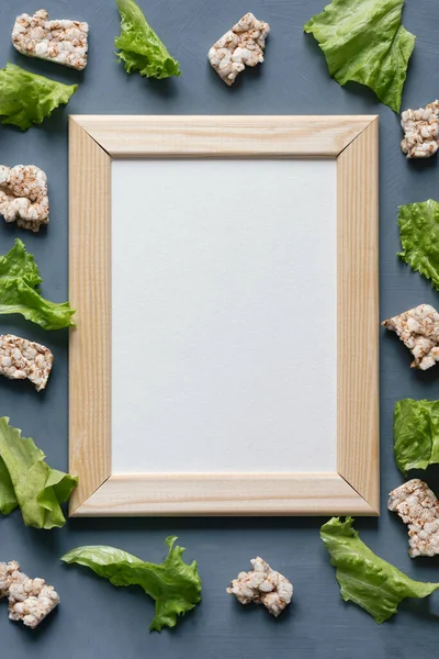 Cena Maquete Papelaria Dedicada Alimentação Saudável Cartão Saudação Branco Branco Fotografias De Stock Royalty-Free