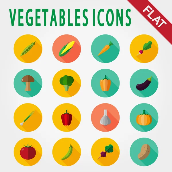 Jeu d'icônes légumes. — Image vectorielle