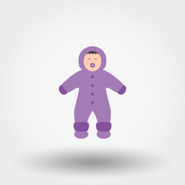 Kış tulum çocuk. Simge.