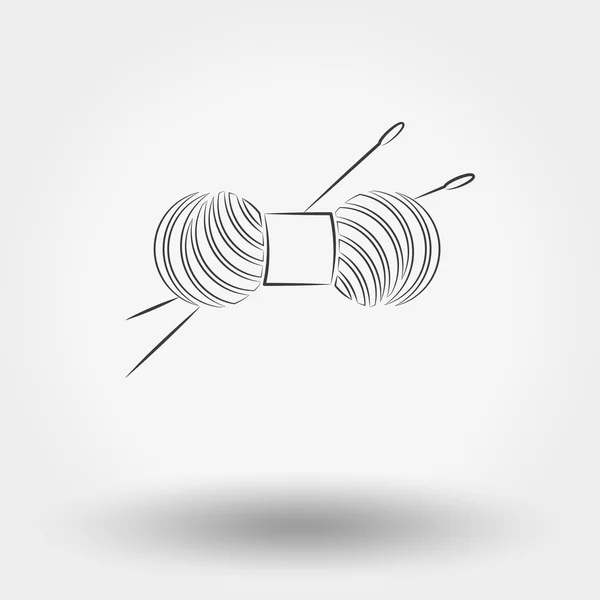 Přadeno příze pro pletení a jehly. — Stockový vektor