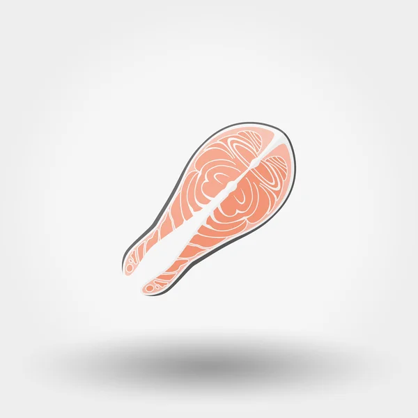 Fish steak. Icon. — Stock Vector