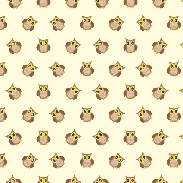 Owls cute pattern. — Stock Vector