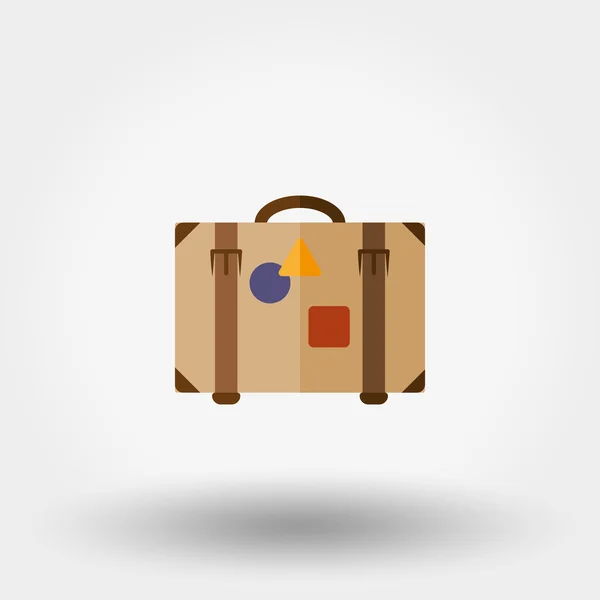 Suitcase. Flat icon. — Stock Vector