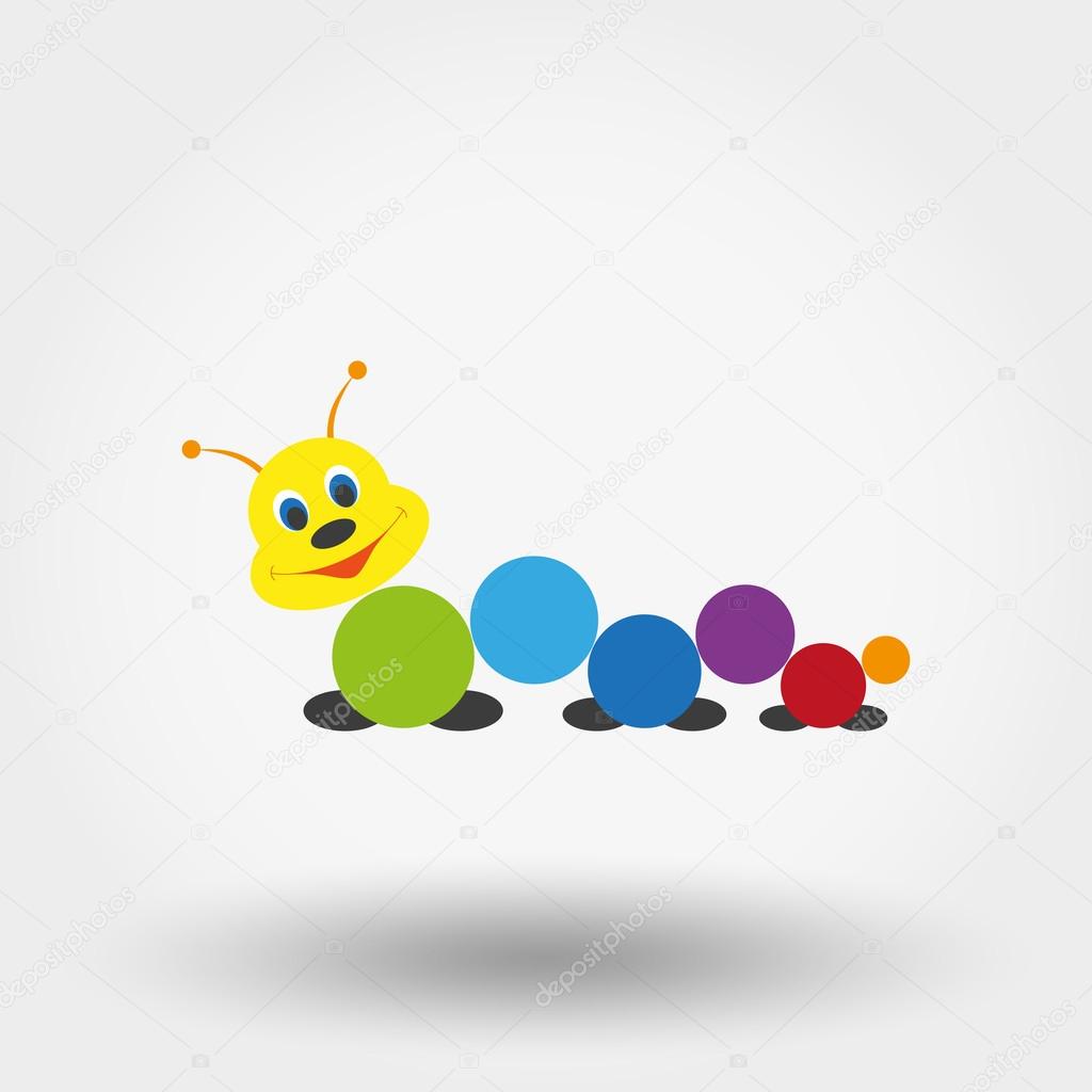 Caterpillar. Icon for web and mobile application. Vector illustration on a white background. Flat design style.
