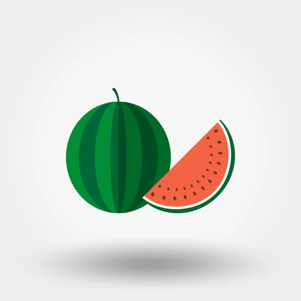Icône plate pastèque . — Image vectorielle