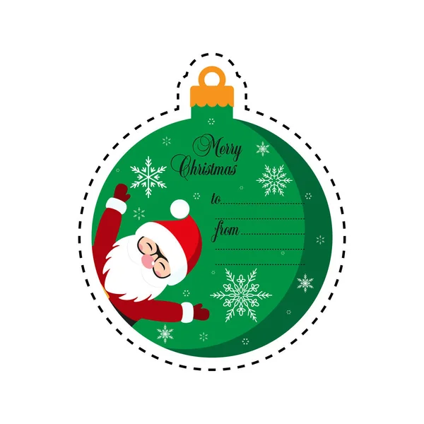 Feliz Navidad. Santa Claus. Etiqueta regalo. Tarjeta. Vector. Plano Ilustración de stock