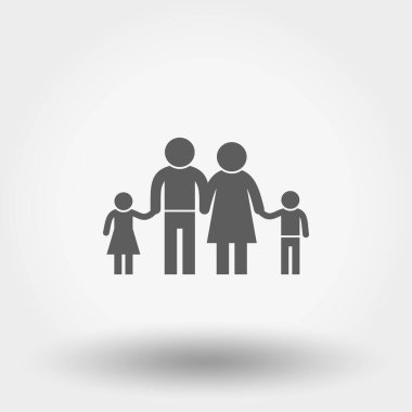 Aile ikonu. Siluet. Vektör çizimi. Düz tasarım biçimi.