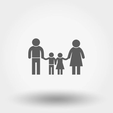 Aile ikonu. Siluet. Vektör çizimi. Düz tasarım biçimi.