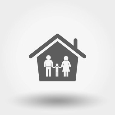 Aile ikonu. Siluet. Vektör çizimi. Düz tasarım biçimi.
