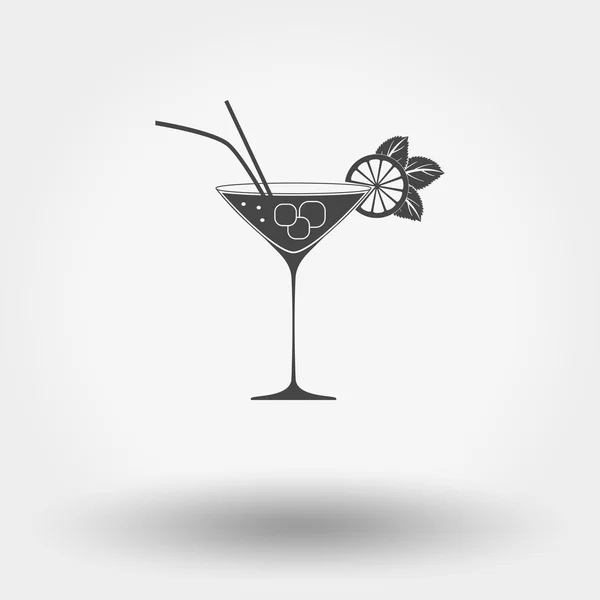 Cocktail mit Limette und Minze. — Stockvektor