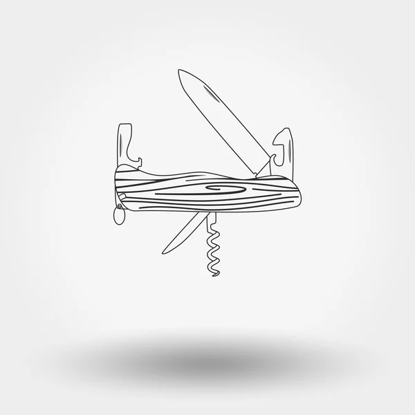 Cuchillo plegable . — Vector de stock