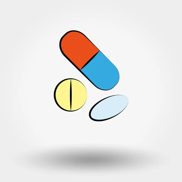 Tablets and pills set. — Stock Vector