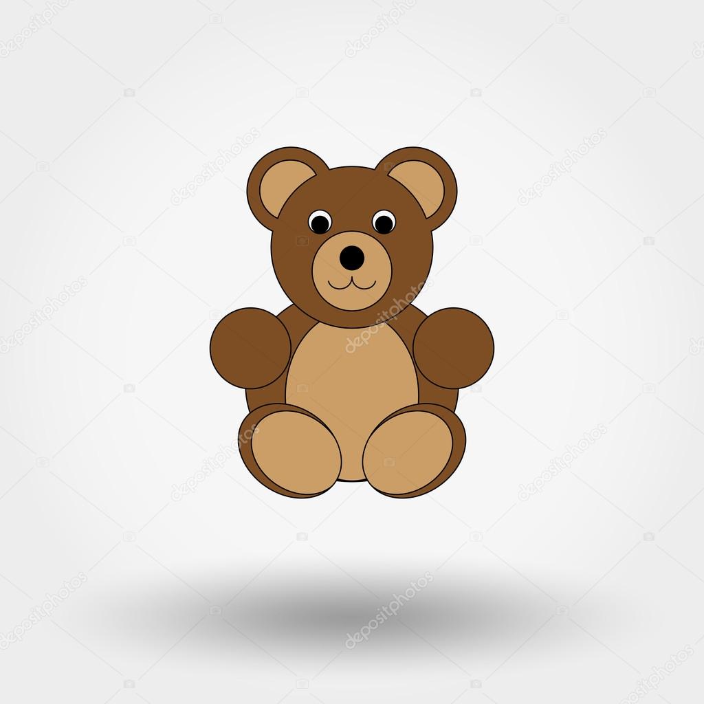 Teddy bear toy icon for web and mobile application. Vector illustration on a white background. Cartoon, flat design style