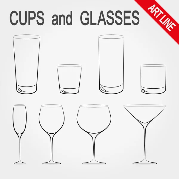 Cups and glasses. — Stock Vector