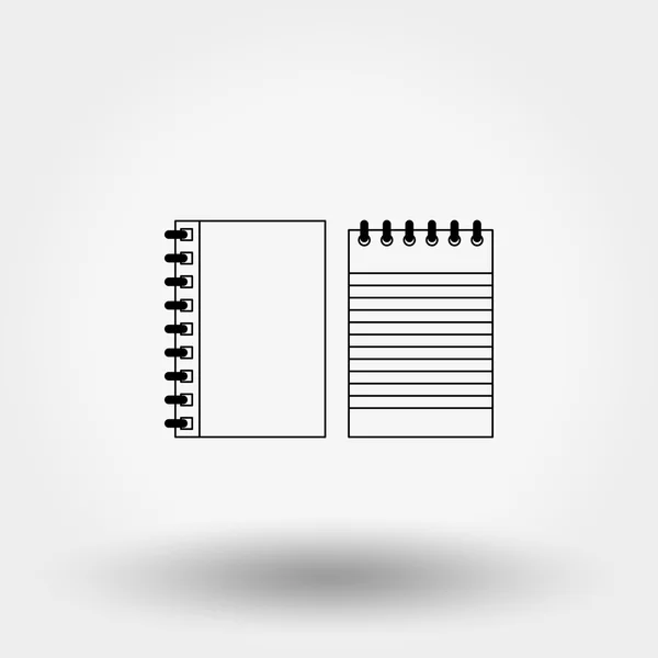 Icono del cuaderno . — Vector de stock