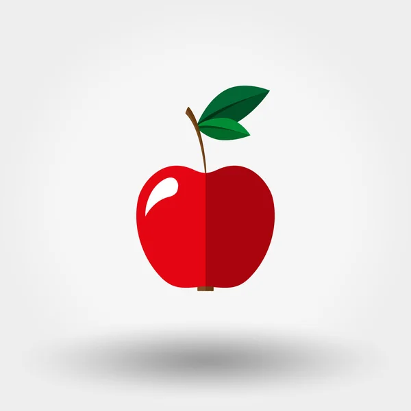 ไอคอนแอปเปิ้ลสีแดง . — ภาพเวกเตอร์สต็อก
