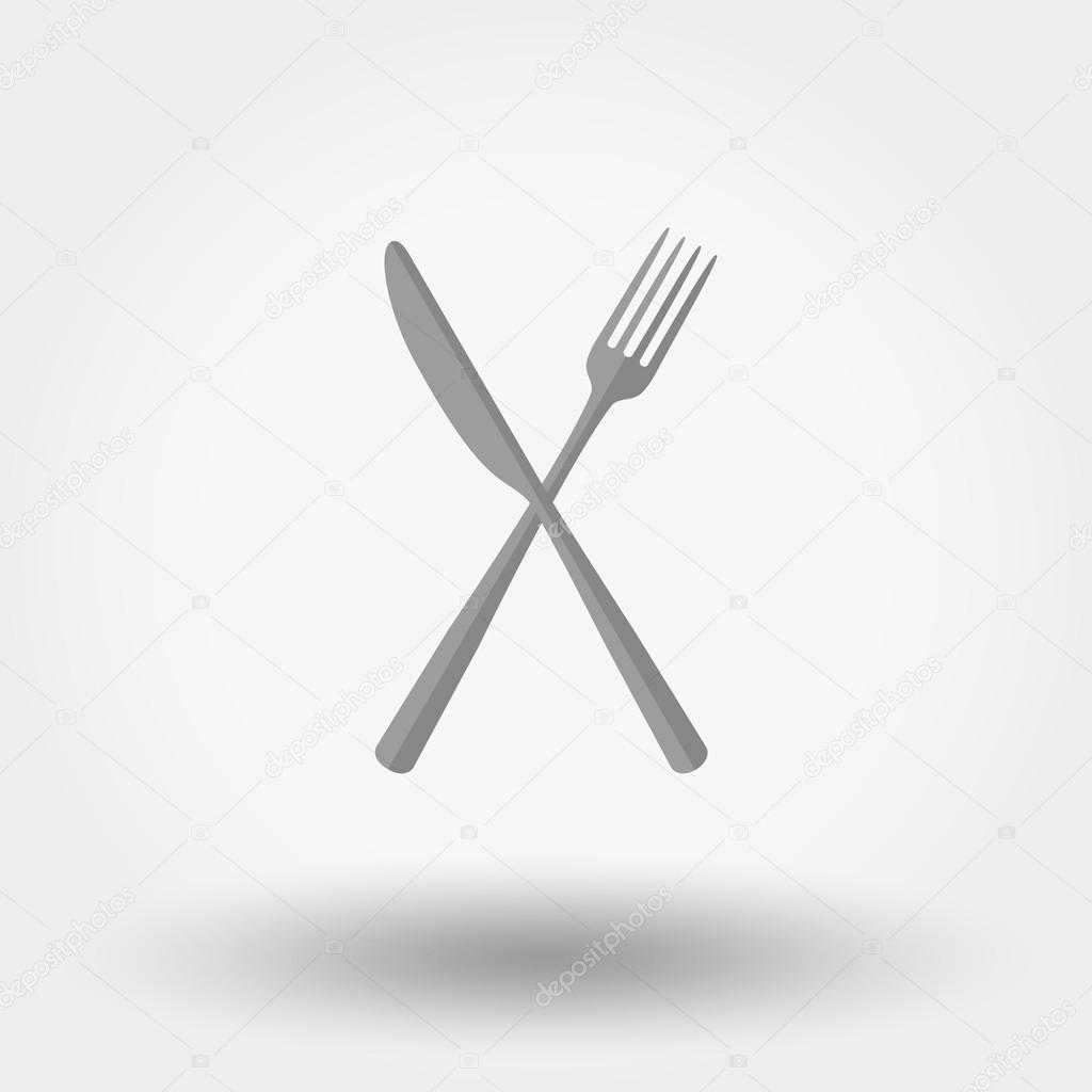 Knife over fork icon.